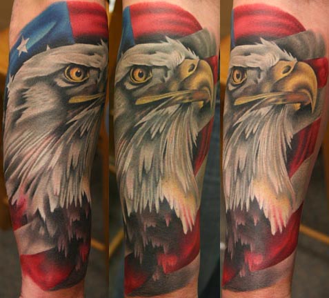 Tattoos - Ethnic American tattoos - Eagle, & Flag